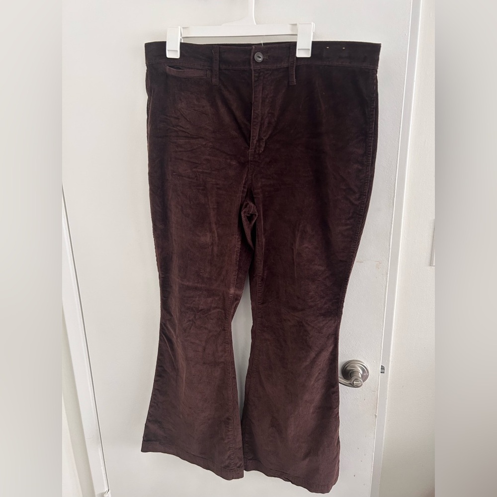 Madewell Women's Dark Brown Corduroy Flare Pants